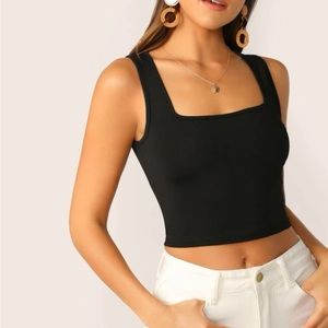 Black crop tank